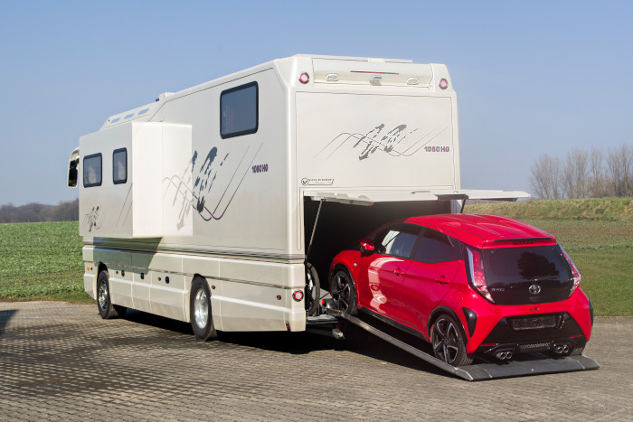 volkner car carrying motorhome